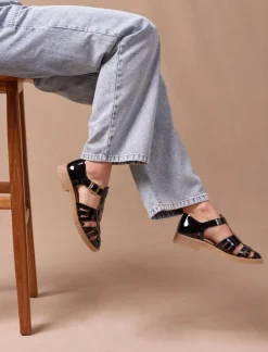 Pied de Biche Sandales>Celestine Noir Verni