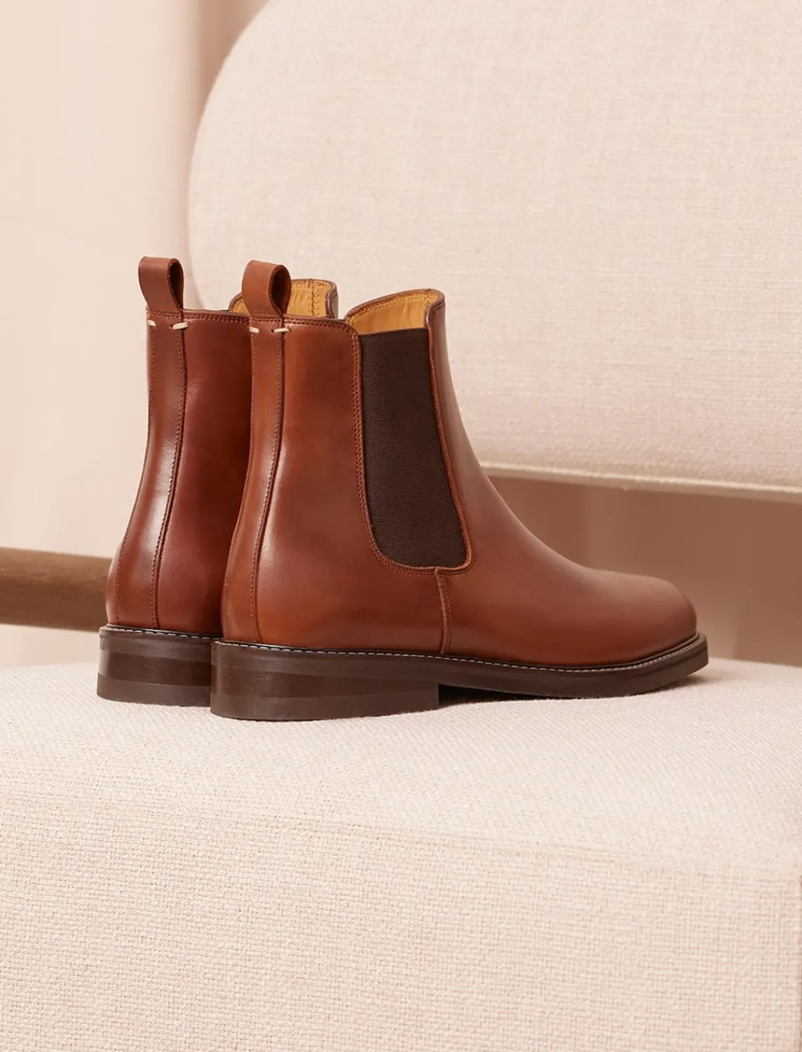 Pied de Biche Boots Et Bottines>Chelsea Boot City Havane
