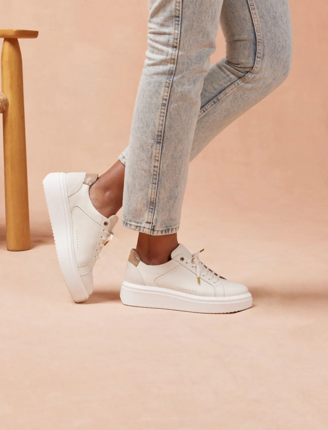 Pied de Biche Sneakers>Chiara Blanc & Dore