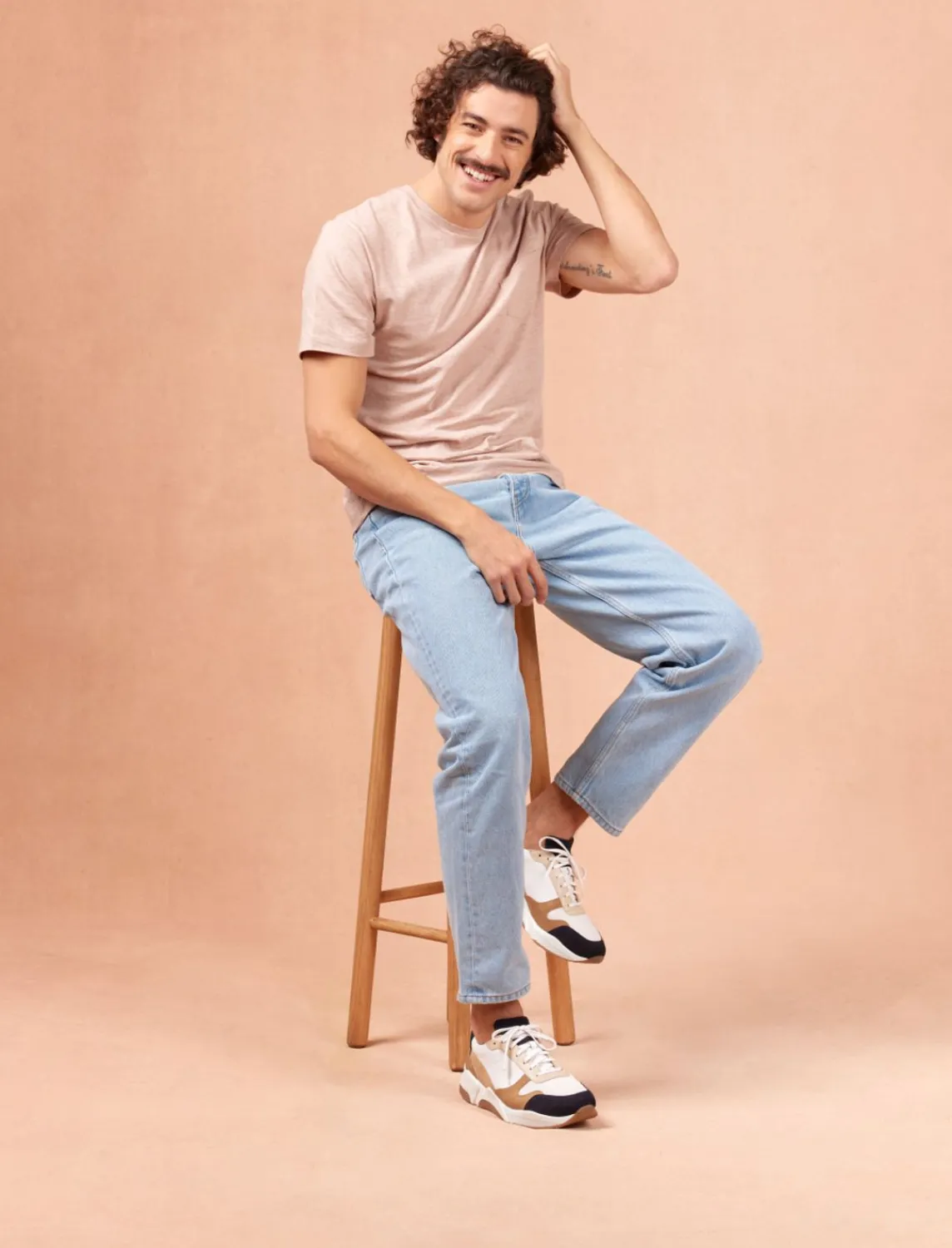 Pied de Biche Sneakers>Running Thelma Blanc Et Caramel