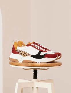 Pied de Biche Sneakers>Thelma Cherry Burnt & Leopard